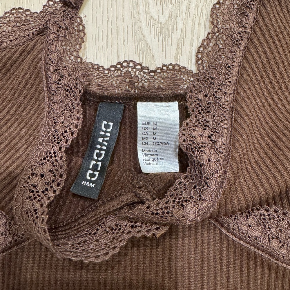 H&M Chocolate Brown Ribbed Bodycon Dress - Picture 4 of 9
